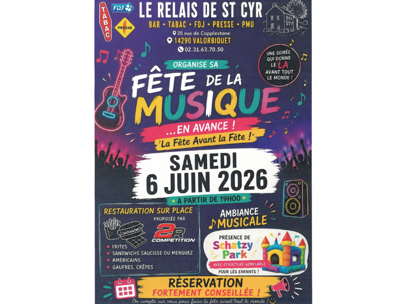 La Fête de la Musique en avance au Relais de St Cyr !