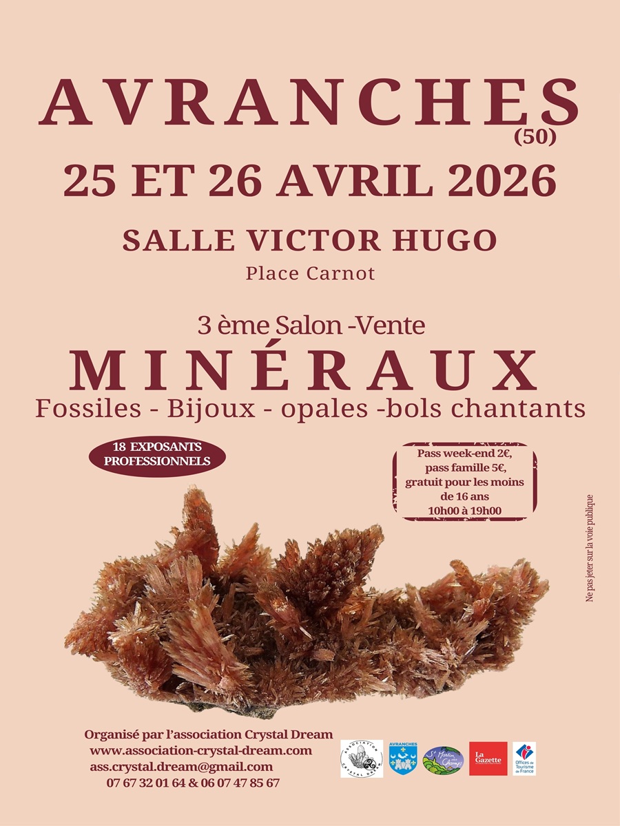 Salon exposition vente minéraux fossiles bijoux pierres fines — visuel événement