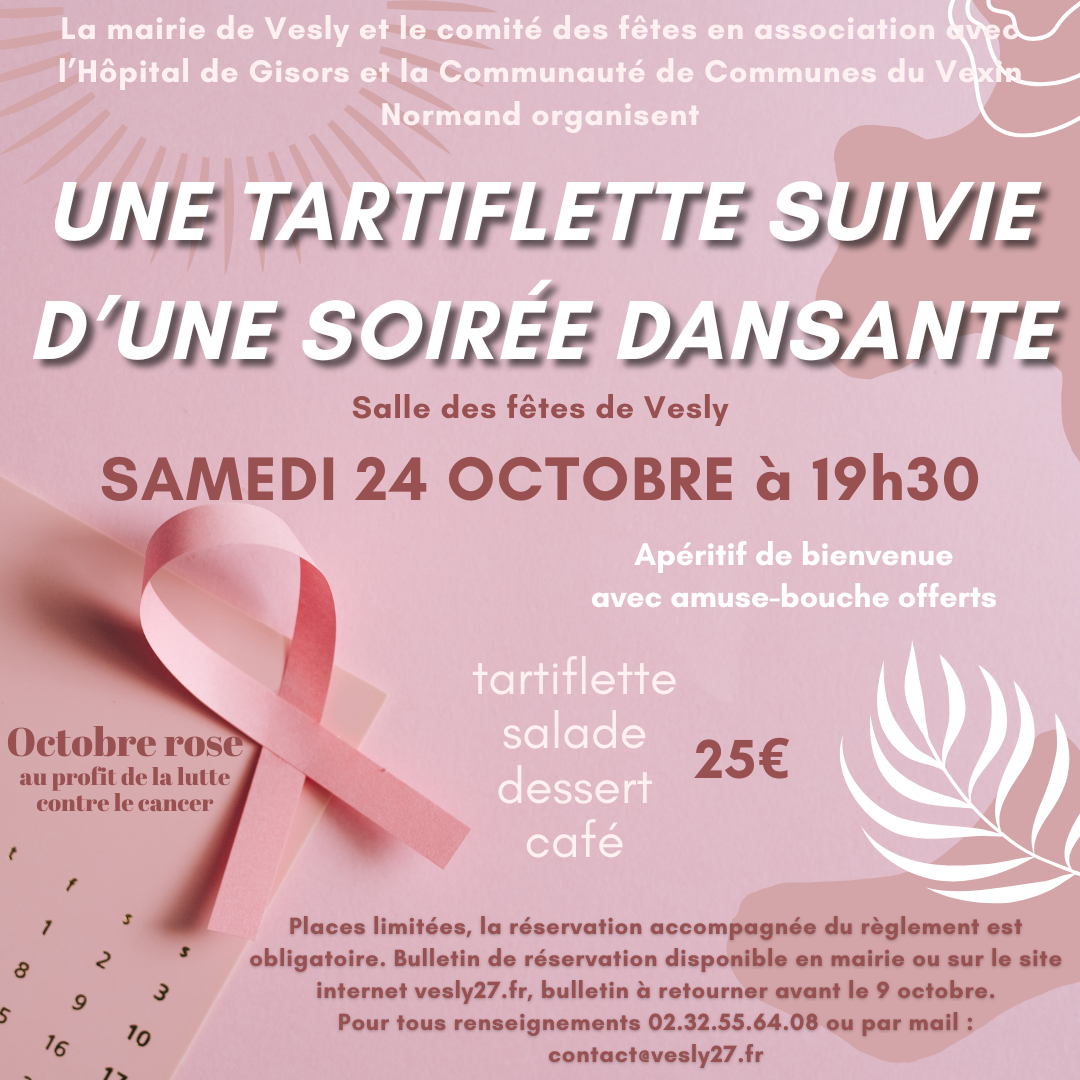 Octobre Rose - Tartiflette et soirée dansante