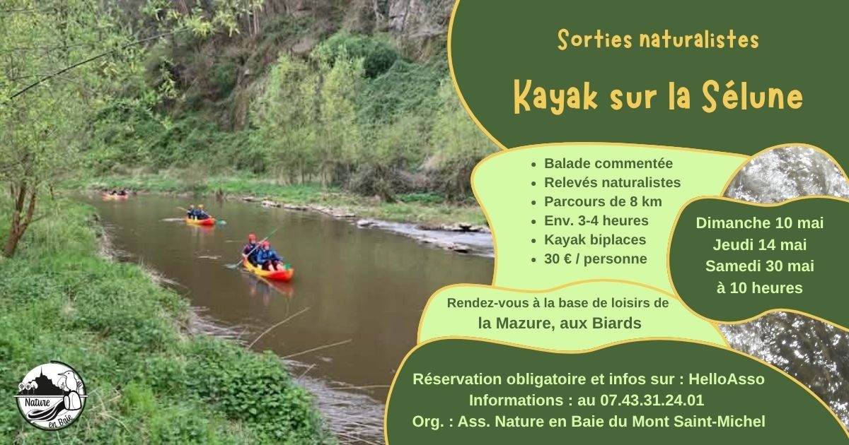 Sortie naturaliste en kayak sur la Sélune
