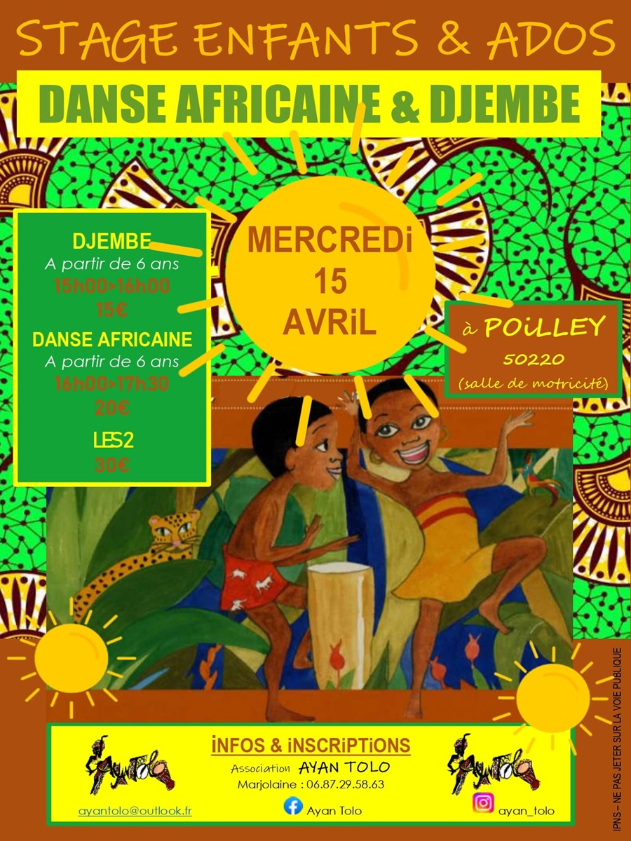 Stage de danse et percussions africaines pour enfants — visuel événement