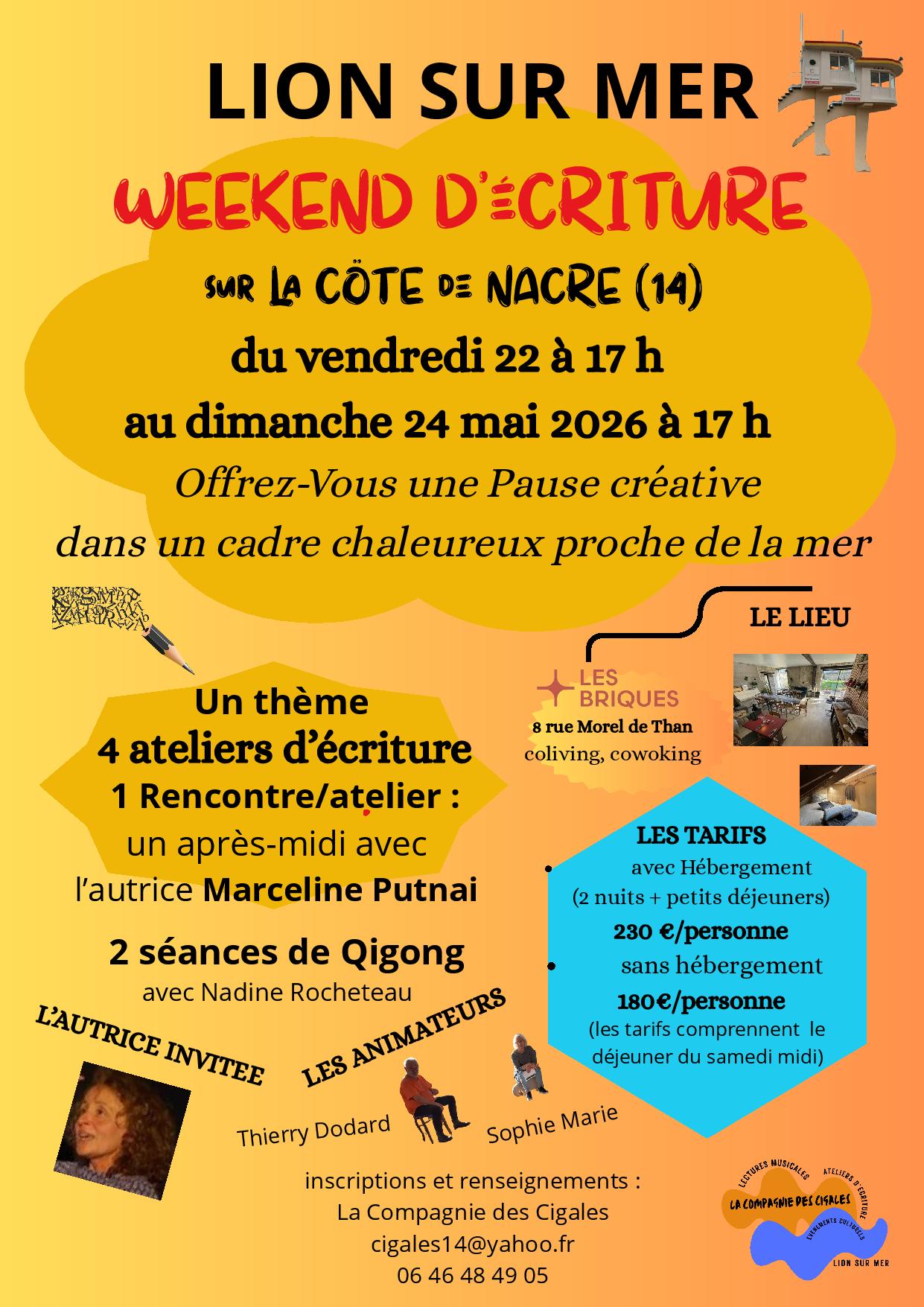 Week end d'écriture sur la Côte de Nacre