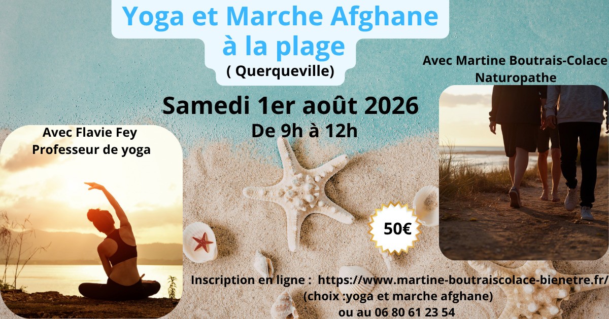 Yoga et marche afghane à la plage