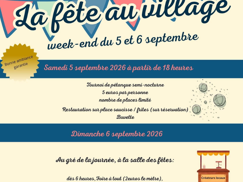 La fête au village – Week-end festif à Etoutteville les 05 et 06 septembre 2026