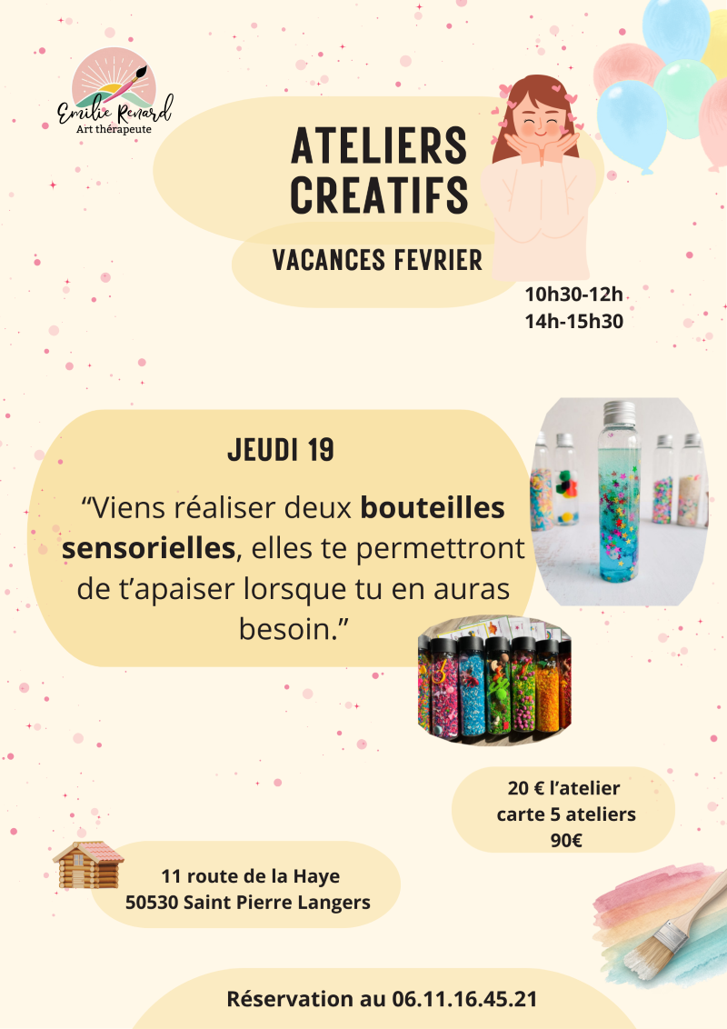 Ateliers créatifs : bouteilles sensorielles