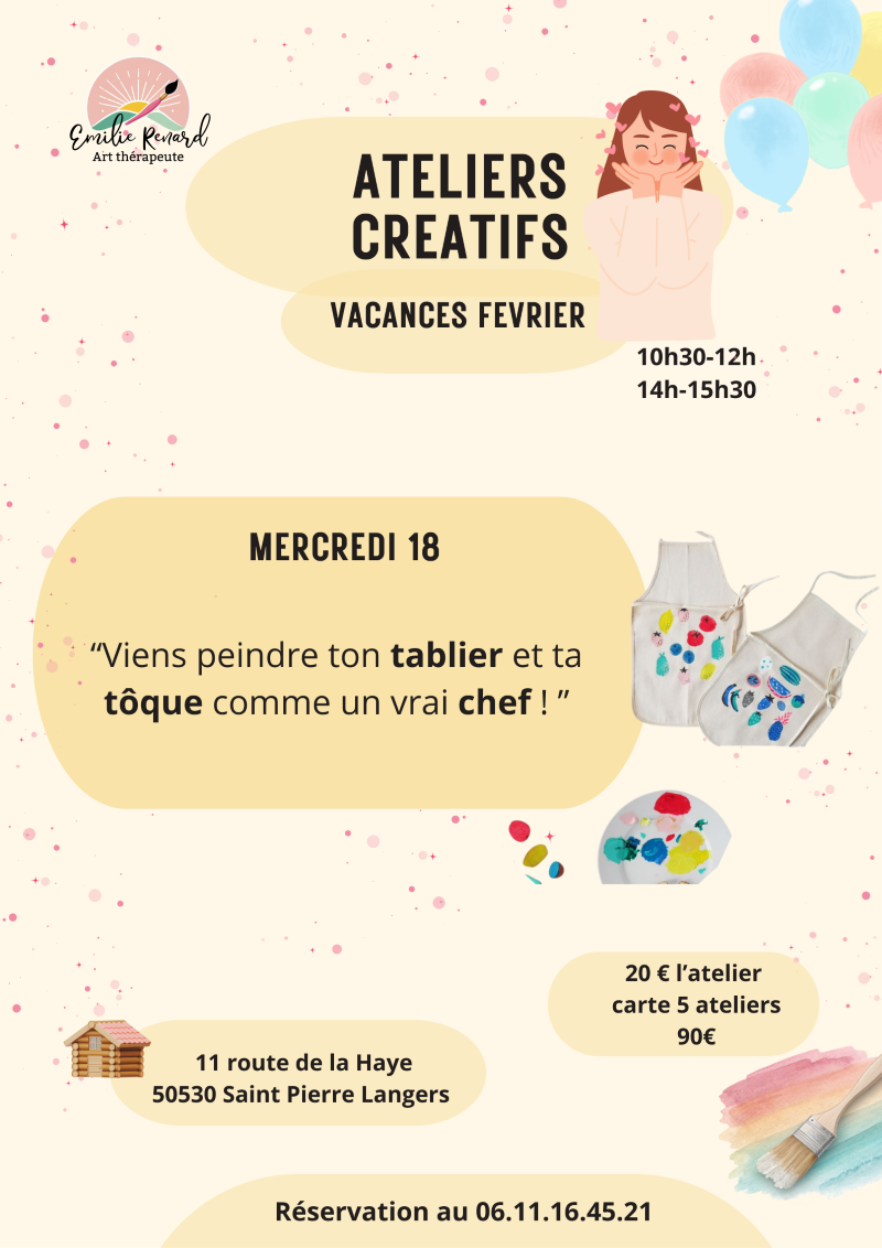 Ateliers créatifs : réalisation d'un tablier et d'une tôque de cuisinier