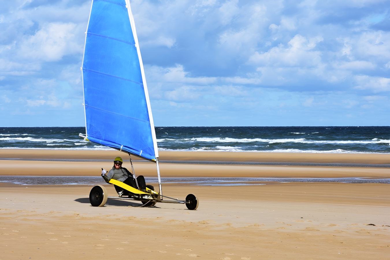 Char à voile sur Omaha Beach