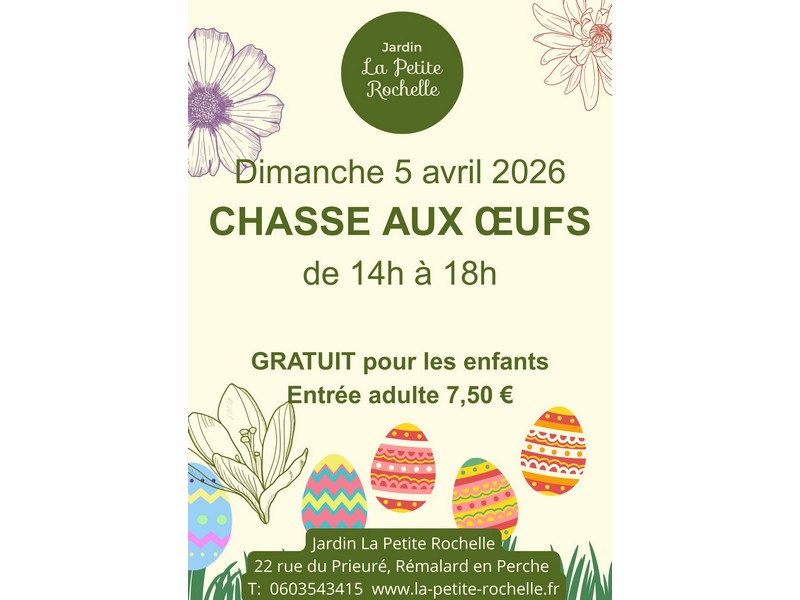 Chasse aux oeufs au Jardin de la Petite Rochelle