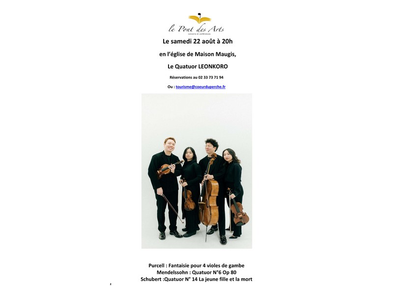 Concert du Quatuor Leonkoro - Saison musicale du Pont des Arts