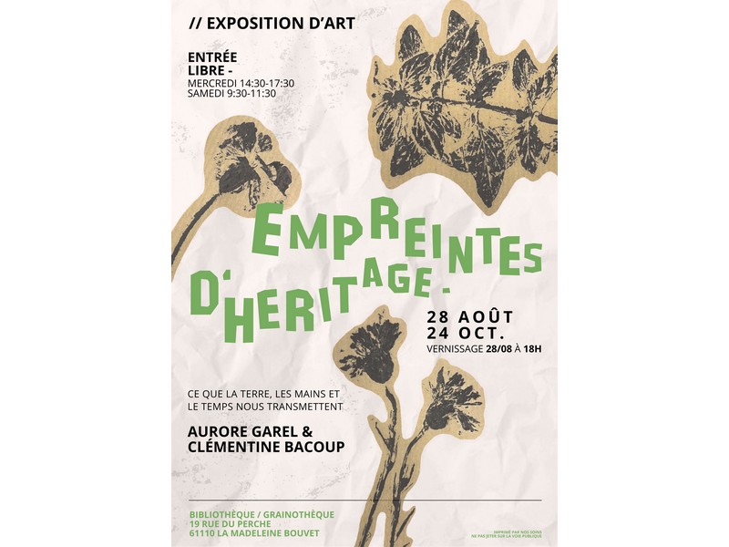 Empreintes d'héritage à La madeleine-bouvet — du 28 août au 24 octobre 2027