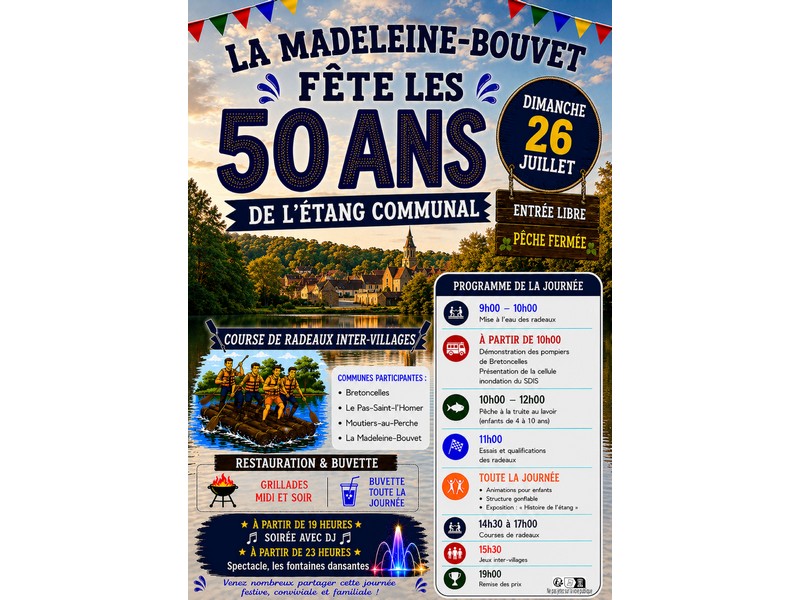 La Madeleine-Bouvet fête les 50 ans de l'étang communal