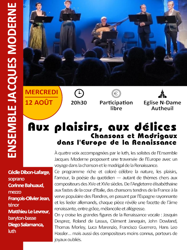 P'tit festival d'Autheuil : Concert d'ouverture par l'ensemble Jacques Moderne