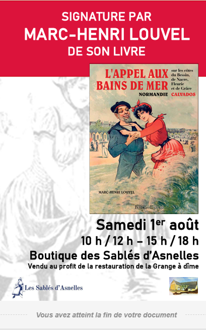 Signature de Marc-Henri Louvel — « L'Appel aux bains de mer » - Asnelles -