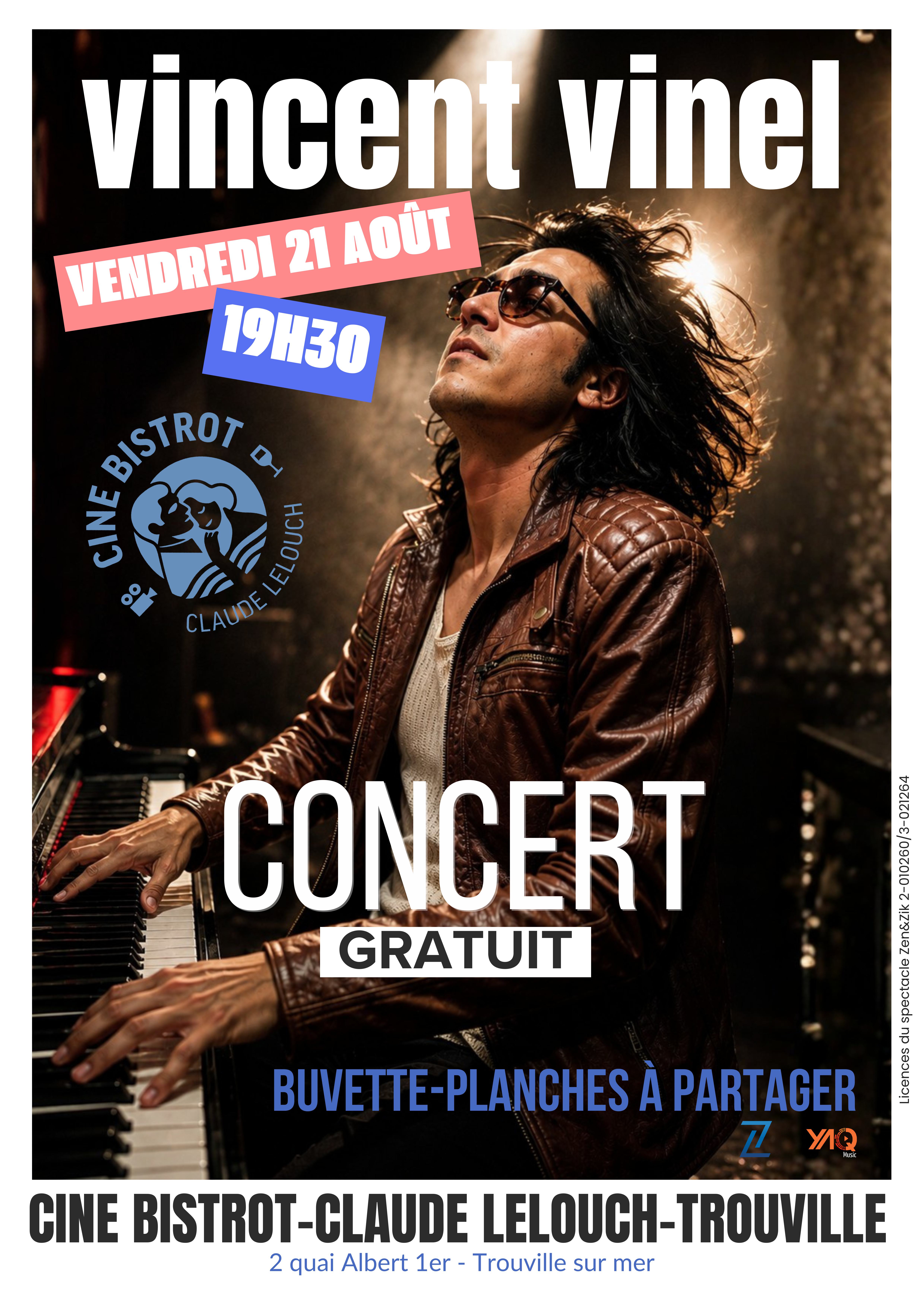 Concert de Vincent Vinel — Ciné Bistrot Claude Lelouch