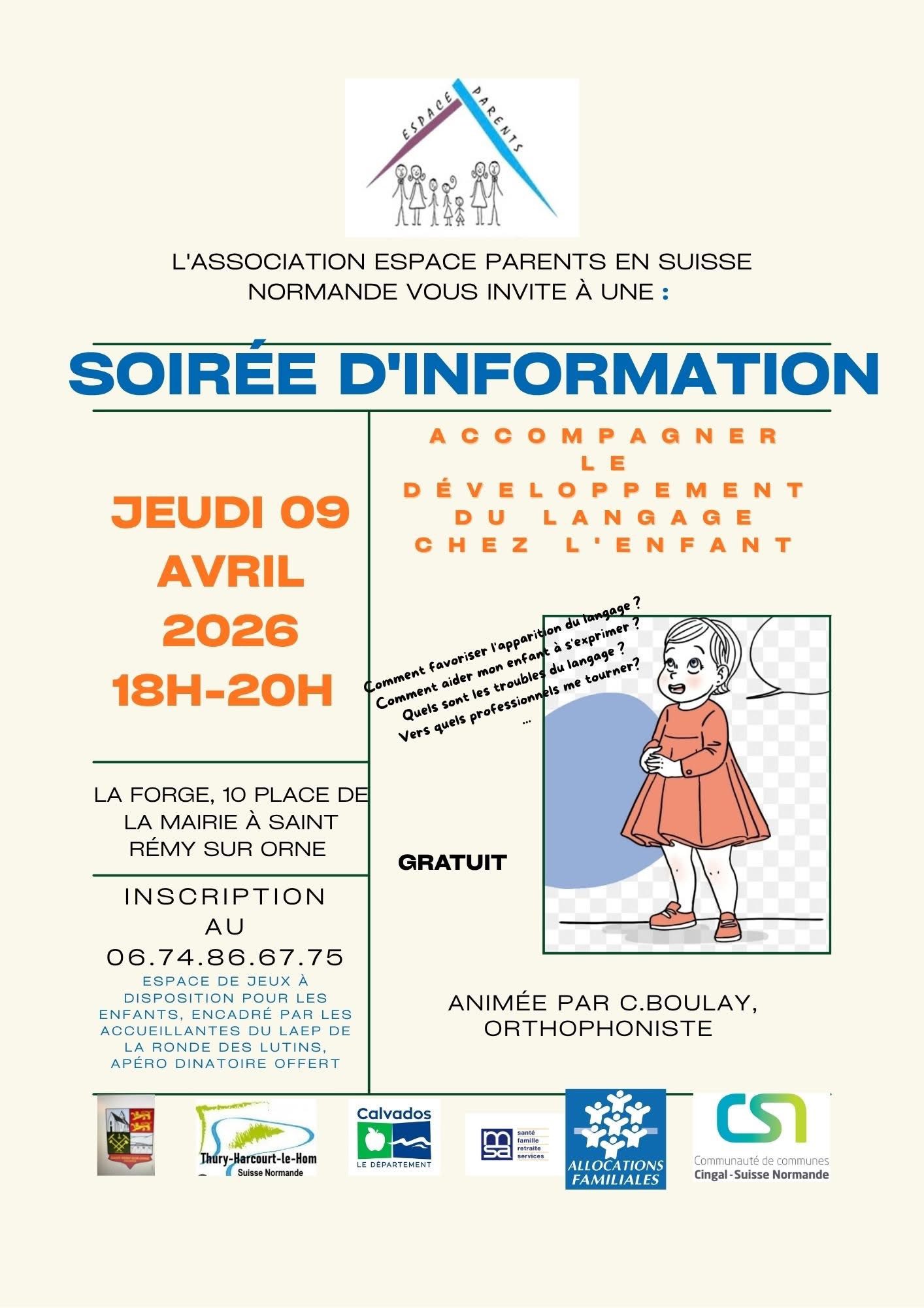 Soirée d'information accompagner le langage chez l'enfant