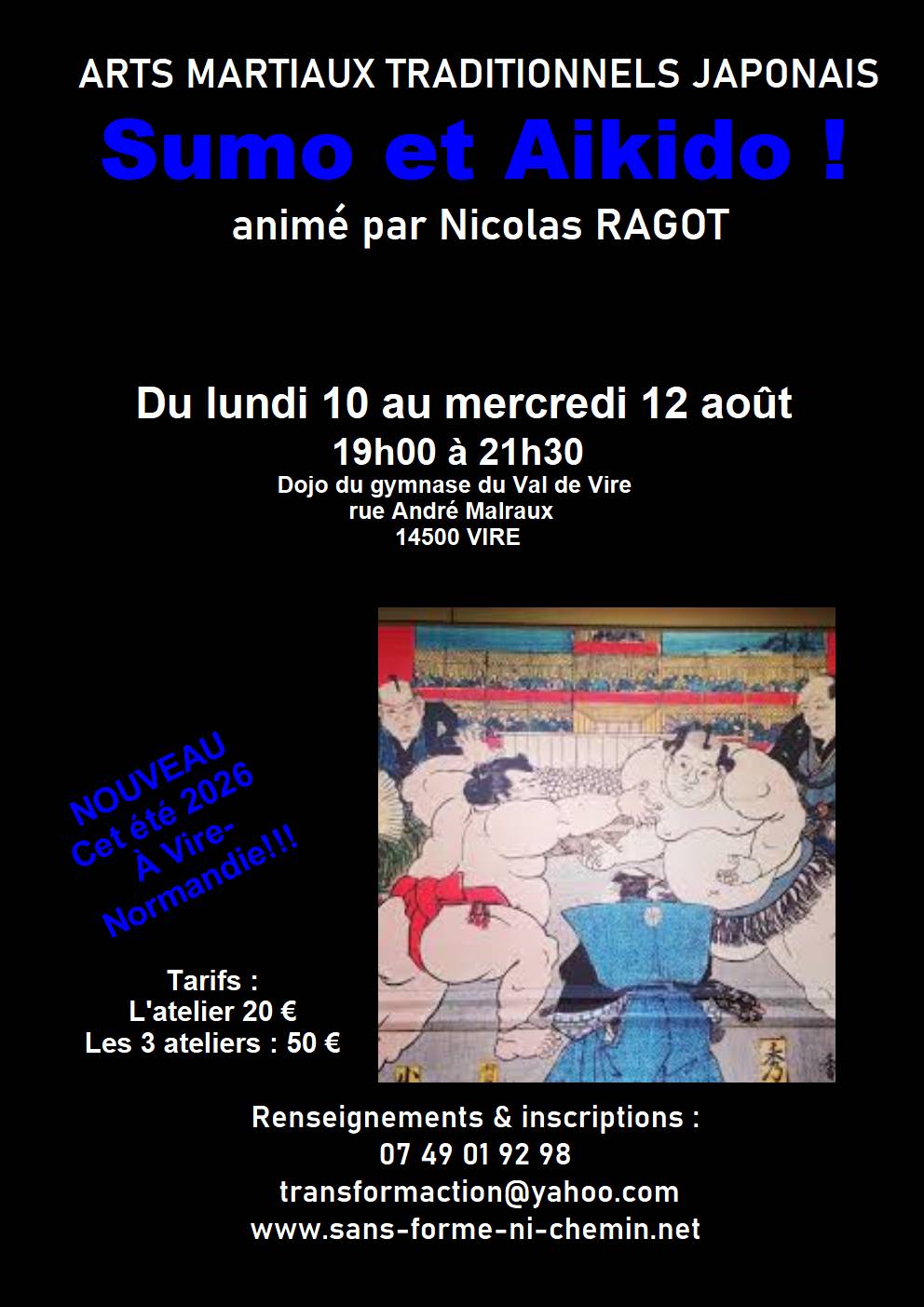 Stage d'Arts martiaux traditionnels Japonais - Sumo et Aikido — visuel événement